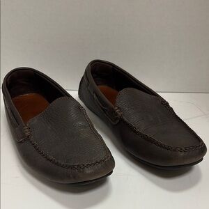 Frye Dark Brown Men’s Leather Slip-On Loafers Driving Moccasins